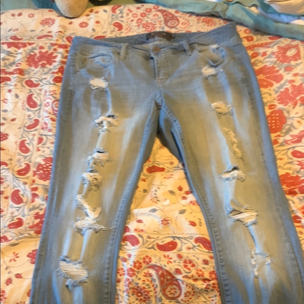 Torrid Light Blue Distressed Skinny Jeans